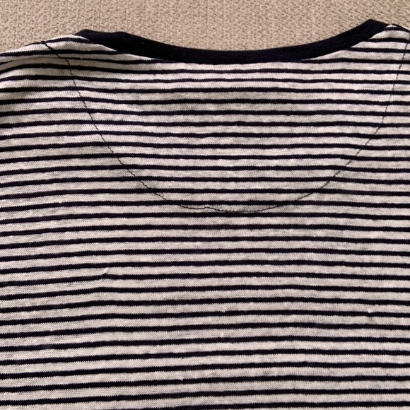 Zara 100% Linen Striped Women’s T-Shirt Large - Picture 6 of 9
